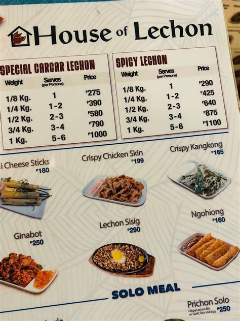 house of lechon cebu menu|House of Lechon Menu .